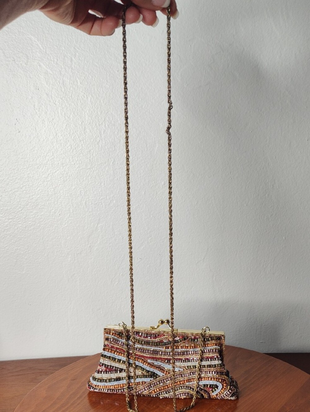 Elegant Embellished Beaded High-end Evening Clutch in Multicolor - Picture 6 of 8